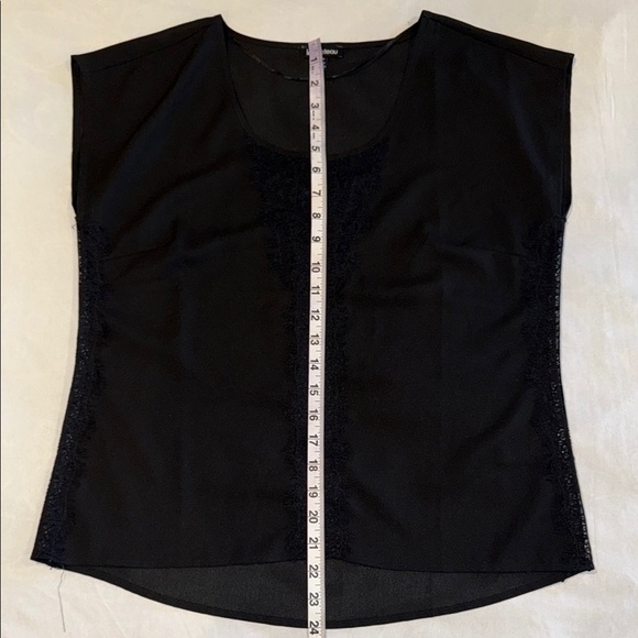 Le Chateau Black Blouse Top Blouse with Lace Women’s Size M - Picture 7 of 11